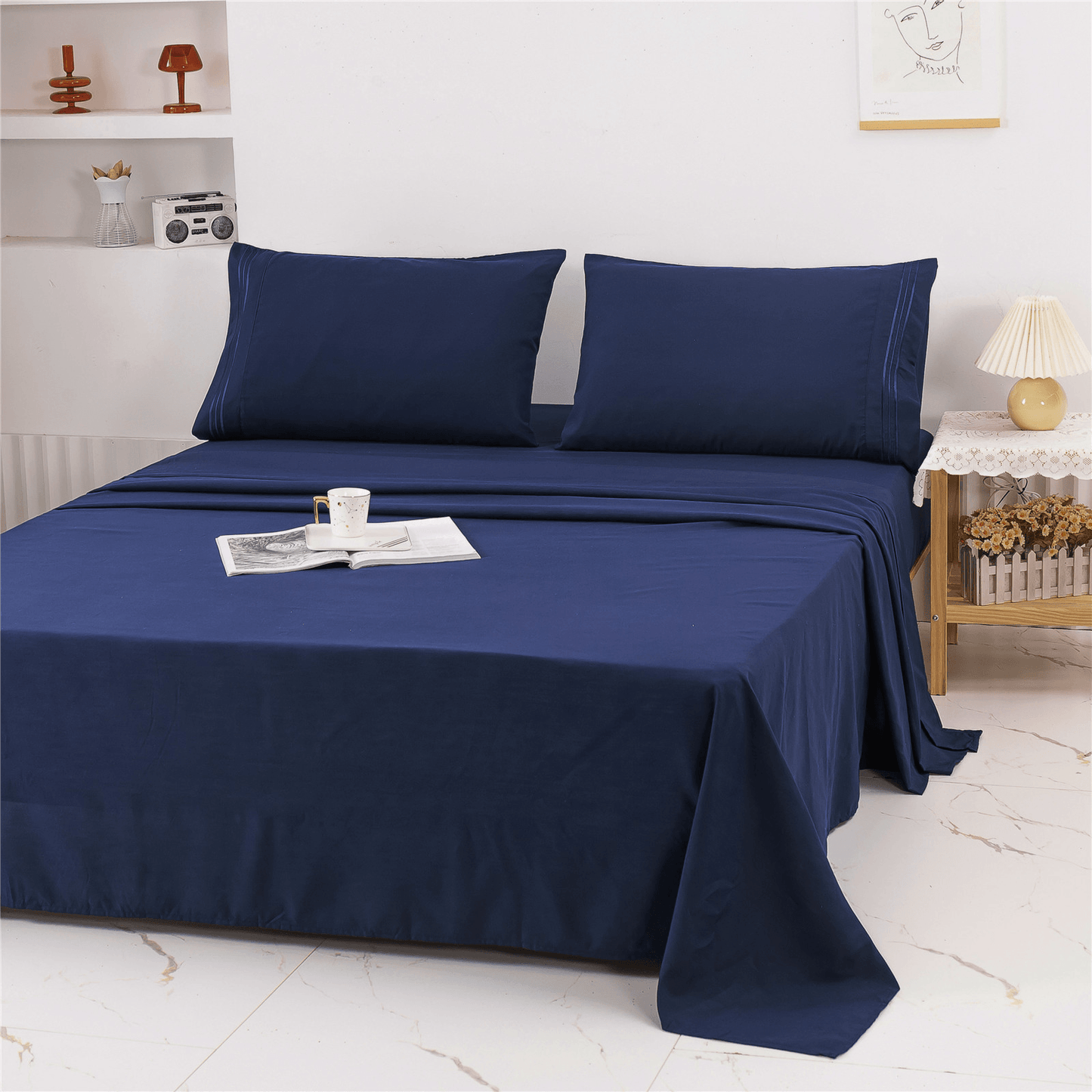 Kozy Cove 4 Piece Sheet Set- blue purple