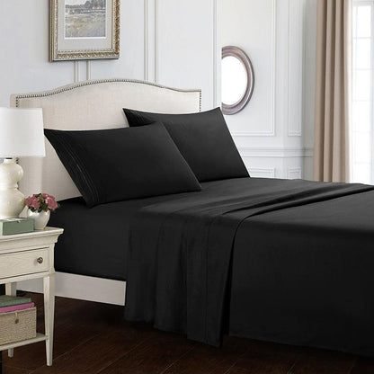 Kozy Cove 4 Piece Sheet Set- black