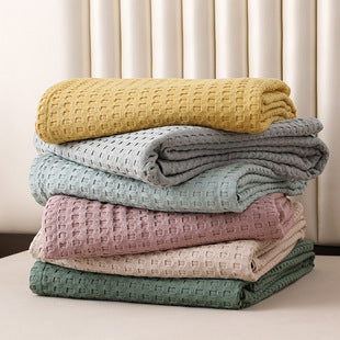 KozyCotton™ Cotton Waffle Knit Chenille Blanket