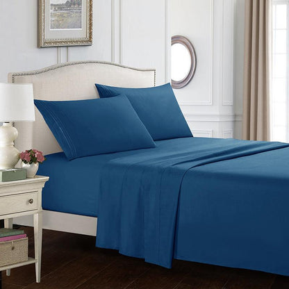 Kozy Cove 4 Piece Sheet Set- blue