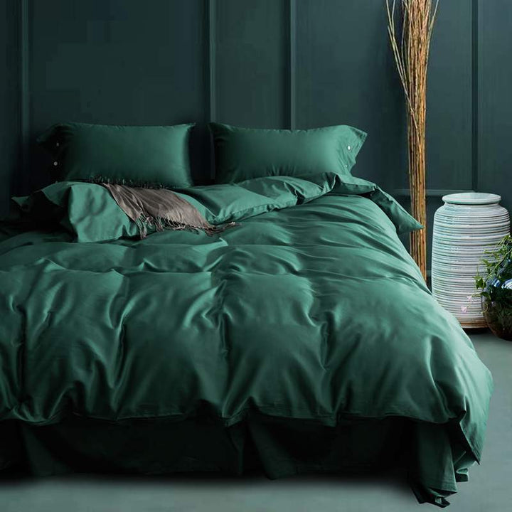 KozyCotton Essential Cotton Bed Sheet Dark Green