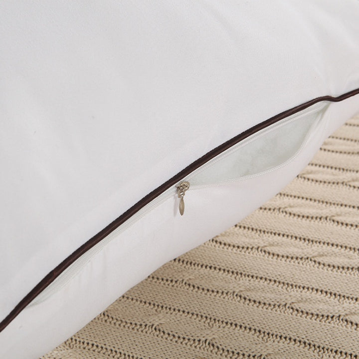 KozyFeather® Luxury Feather Pillow Zipper Close up