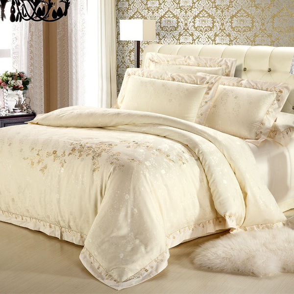 KozyCotton™ Pure Cotton Satin Jacquard Four-Piece Bedding Set