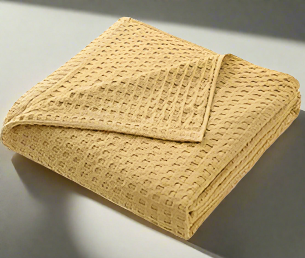 KozyCotton™ Cotton Waffle Knit Chenille Blanket